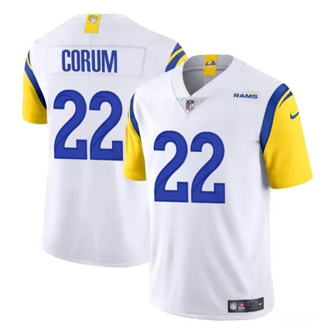 Youth Los Angeles Rams #22 Blake Corum White 2024 Draft Vapor Untouchable Stitched Football Jersey